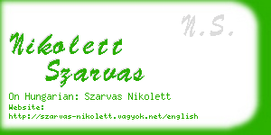 nikolett szarvas business card